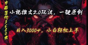 原创漫画小说推文2.0玩法,单日最高3000+,ai全自动产出,可参加中视频…-KJ分享