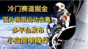 冷门赛道掘金，国外极限运动视频合集，多平台发布，小白简单操作-KJ分享