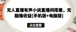 无人直播有声小说直播间搭建，无脑撸收益(手机版+电脑版)-KJ分享