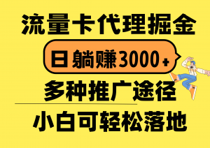 流量卡代理掘金,日躺赚3000+,首码平台变现更暴力,多种推广途径,新…-KJ分享