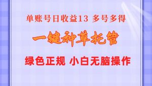 一键种草托管 单账号日收益13元 10个账号一天130 绿色稳定 可无限推广-KJ分享