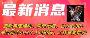 最新电脑挂机,简单无脑,日入2000+适合新手小白个人可矩阵,工作室模…-KJ分享