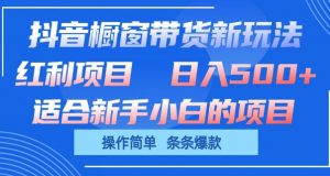 抖音橱窗带货新玩法,单日收益几张,操作简单,条条爆款-KJ分享
