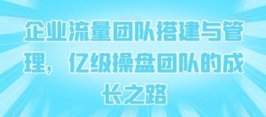 企业流量团队搭建与管理，亿级操盘团队的成长之路-KJ分享