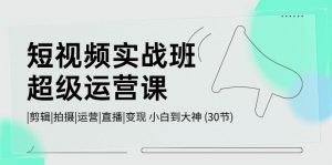 短视频实战班-超级运营课,|剪辑|拍摄|运营|直播|变现 小白到大神 (30节)-KJ分享