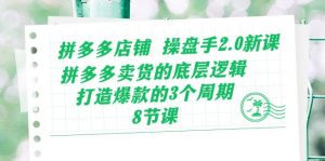 拼多多店铺 操盘手2.0新课,拼多多卖货的底层逻辑,打造爆款的3个周期-8节-KJ分享