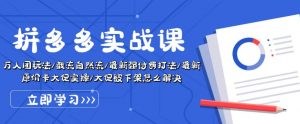 拼多多实战课：万人团玩法/截流自然流/最新强付费打法/最新原价卡大促..-KJ分享
