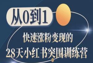 28天小红书突围训练营，从0到1快速涨粉变现-KJ分享