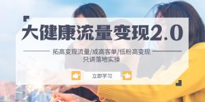 大健康 流量 变现2.0:拓高变现 流量/成高客单/低粉高变现/只讲落地实战-KJ分享
