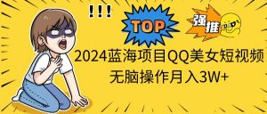 2024蓝海项目QQ美女短视频无脑操作月入3W+-KJ分享