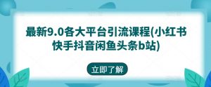 最新9.0各大平台引流课程(小红书快手抖音闲鱼头条b站)-KJ分享