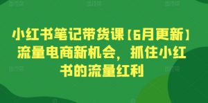 小红书笔记带货课【6月更新】流量电商新机会,抓住小红书的流量红利-KJ分享