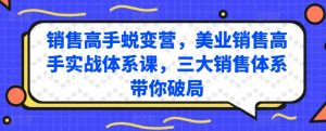 销售高手蜕变营，美业销售高手实战体系课，三大销售体系带你破局-KJ分享