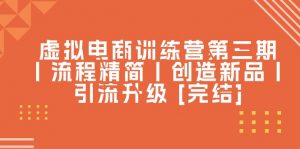 虚拟电商训练营第三期丨流程精简丨创造新品丨引流升级-KJ分享