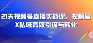 21天视频号直播实战课，视频号X私域高效引流与转化-KJ分享