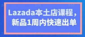 Lazada本土店课程，新品1周内快速出单-KJ分享