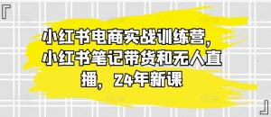 小红书电商实战训练营,小红书笔记带货和无人直播,24年新课-KJ分享