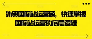 外贸国际站运营顾问,快速掌握国际站运营的底层逻辑-KJ分享