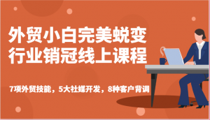 外贸小白完美蜕变行业销冠线上课程-7项外贸技能，5大社媒开发，8种客户背调-KJ分享