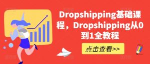 Dropshipping基础课程，Dropshipping从0到1全教程-KJ分享