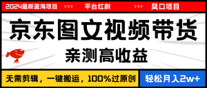 2024最新蓝海项目，逛逛京东图文视频带货，无需剪辑，月入20000+-KJ分享