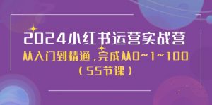 2024小红书运营实战营，从入门到精通，完成从0~1~100（50节课）-KJ分享