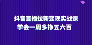 抖音直播拉新变现实操课，学会一周多挣五六百（15节课）-KJ分享