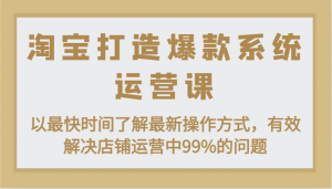 淘宝打造爆款系统运营课：以最快时间了解最新操作方式，有效解决店铺运营中99%的问题-KJ分享