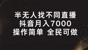 半无人找不同直播,月入7000+,操作简单 全民可做-KJ分享