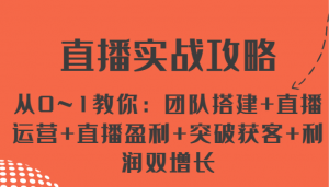 直播实战攻略 从0~1教你：团队搭建+直播运营+直播盈利+突破获客+利润双增长-KJ分享