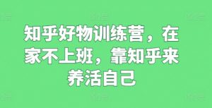 知乎好物训练营，在家不上班，靠知乎来养活自己-KJ分享