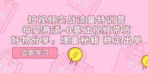 短视频实战流量特训营，母婴赛道-0基础带货，好物分享，爆量秘籍 稳定出单-KJ分享