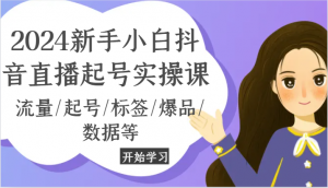 2024新手小白抖音直播起号实操课,流量/起号/标签/爆品/数据等-KJ分享