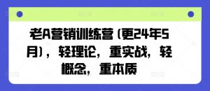 老A营销训练营(更24年6月)，轻理论，重实战，轻概念，重本质-KJ分享