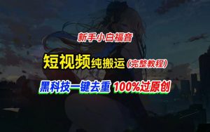 中视频计划纯搬运,黑科技一键去重过原创,新手小白福音,轻松日入大几百-KJ分享