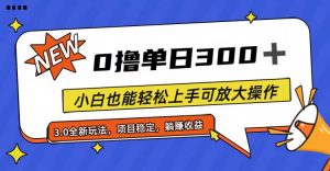 全程0撸,单日300+,小白也能轻松上手可放大操作-KJ分享