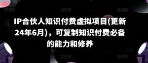 IP合伙人知识付费虚拟项目(更新24年6月),可复制知识付费必备的能力和修养-KJ分享