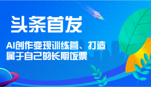 头条首发 AI创作变现训练营,打造属于自己的长期饭票-KJ分享