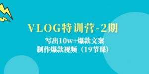 VLOG特训营-2期:写出10w+爆款文案,制作爆款视频(19节课)-KJ分享
