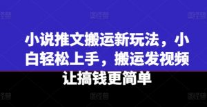 小说推文搬运新玩法,小白轻松上手,搬运发视频让搞钱更简单-KJ分享