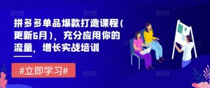 拼多多单品爆款打造课程(更新6月),充分应用你的流量,增长实战培训-KJ分享