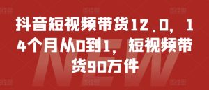 抖音短视频带货12.0，14个月从0到1，短视频带货90万件-KJ分享