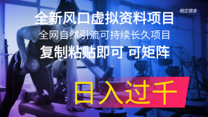 全新风口虚拟资料项目 全网自然引流可持续长久项目 复制粘贴即可可矩阵…-KJ分享