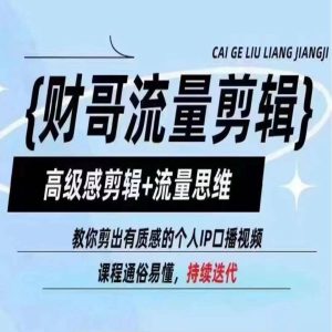 财哥流量剪辑，高级感剪辑+流量思维，教你剪出有质感的个人IP口播视频-KJ分享