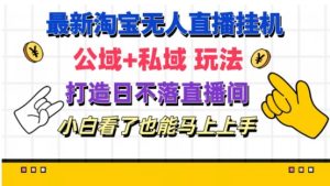 最新淘宝挂机无人直播 公域+私域玩法打造真正的日不落直播间 小白看了也能马上上手-KJ分享