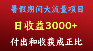 一天收益3000+，暑假期间， 这个项目才是真火-KJ分享