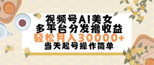 视频号AI美女,轻松月入30000+,操作简单轻松上手-KJ分享