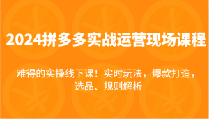 2024拼多多实战运营现场课，实时玩法，爆款打造，选品、规则解析，难得的实操线下课！-KJ分享