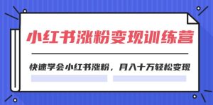 2024小红书涨粉变现训练营,快速学会小红书涨粉,月入十万轻松变现(40节)-KJ分享