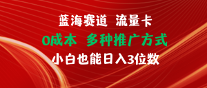 蓝海赛道 流量卡 0成本 小白也能日入三位数-KJ分享